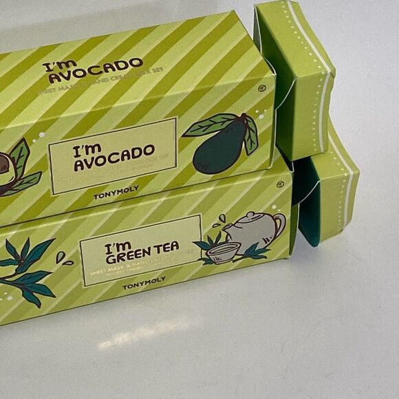 Tomy Moly Green I'm Avocado I'm  Green Tea Sheet Mask & Hand Cream Box Set - Picture 3 of 6